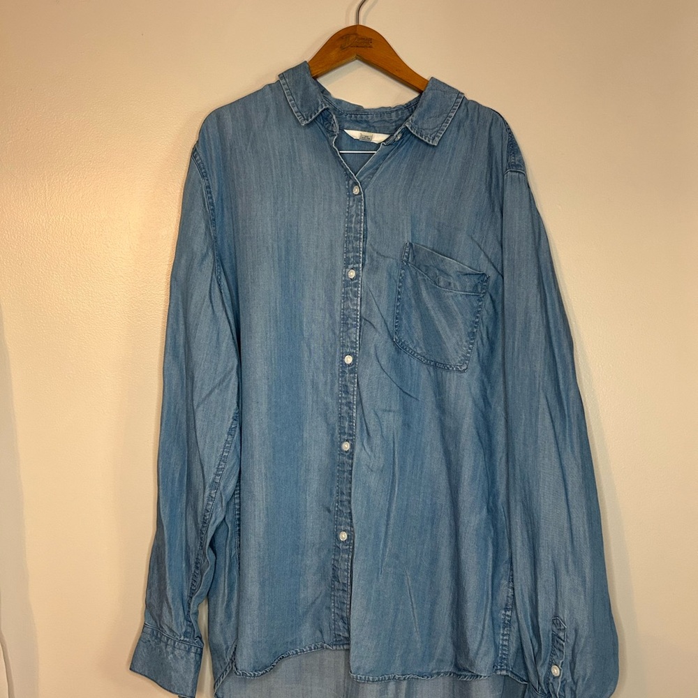 Time & Tru Jean Button Up